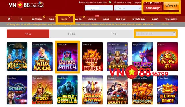 Dance Party - Bật Mí Cách Chơi Slot Game Săn Thưởng Lớn Tại VN88 7 Các bước chi tiết tham gia Dance Party tại nhà cái VN88