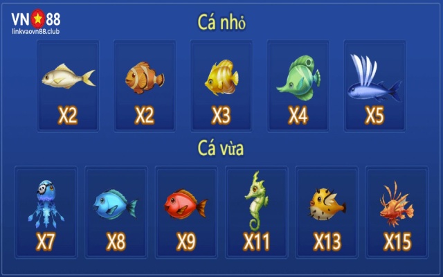 Vua Hải Tặc VN88 - Khám Phá Game Bắn Cá Hot Nhất Hiện Nay 8 Các giá trị thưởng của sinh vật biển
