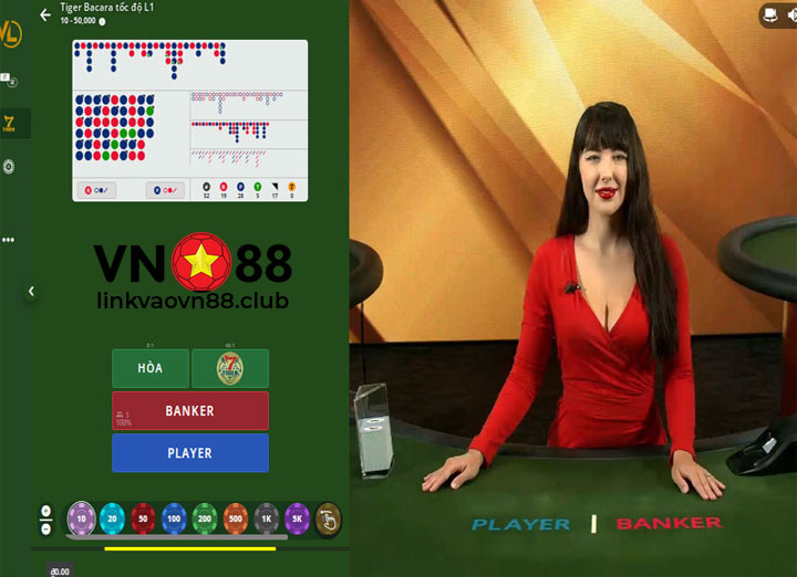 Sảnh Club Playgon VN88 – Đẳng Cấp Sòng Bài Live Casino chuẩn 6 Sao 8 Tiger Bacara tại VN88