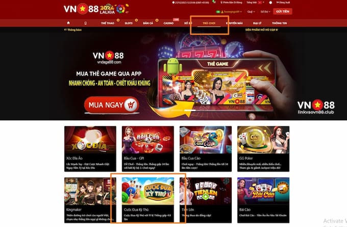 Cuộc Đua Kỳ Thú VN88 - Cách Chơi & Bí Kíp “Hốt Bạc” Từ Cao Thủ 6 Các bước tham gia chơi Cuộc đua kỳ thú VN88