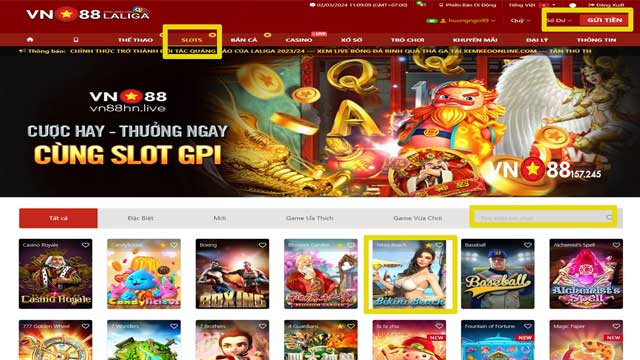 Slots Bikini Beach VN88 - Tận Hưởng Hương Biển Trong Mỗi Vòng Quay 8 Các bước chơi Bikini Beach chi tiết