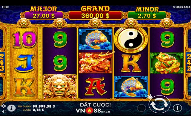 Hướng Dẫn Chơi 5 Lions Gold VN88 - Bí Quyết Thắng Lớn Mỗi Lượt Quay 7 Các biểu tượng trong 5 Lions Gold slot