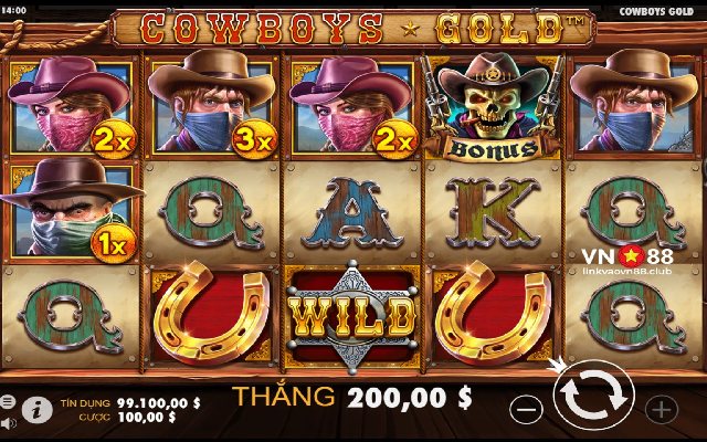 Chia Sẻ Cách Chơi Cowboys Gold Slot VN88 Thắng Lớn Cho Tân Thủ 6 Biểu tượng và tính năng đặc biệt trong Cowboys Gold Slot VN88