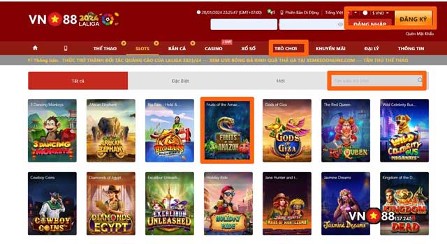 Khám Phá Fruits Of The Amazon - Tựa Game Slot Siêu Hot Với Tỷ Lệ Thưởng Khủng Tại VN88 8 Các bước thực hiện để tham gia chơi Fruits of the Amazon tại VN88