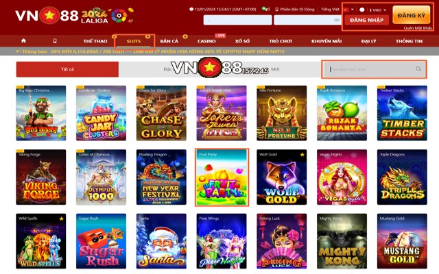 Fruit Party Slot VN88 - Hướng Dẫn Cách Chơi & Mẹo Chơi Thắng Đậm 8 Chọn Fruit Party từ nhà phát hành PP Slot VN88