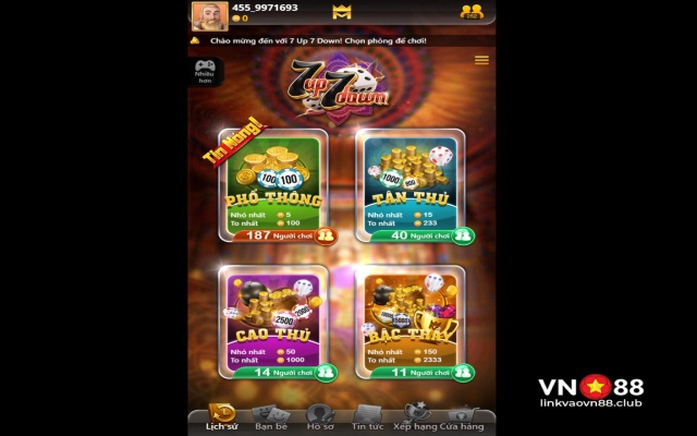7 Up 7 Down - Hướng Dẫn Cách Chơi & Bí Quyết Thắng Lớn 7 Đa dạng sảnh cươc